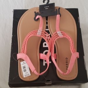 Torrid Pink Coral Twist Stretch Sandals